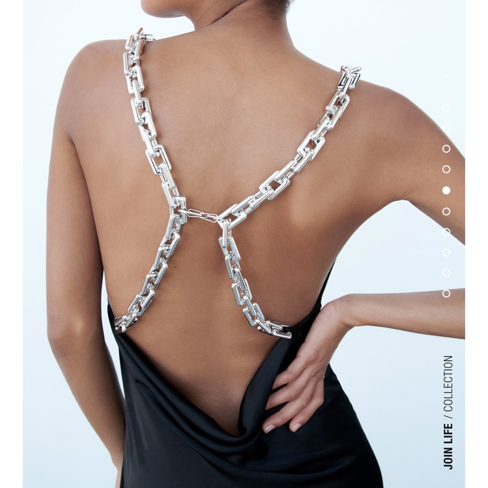 Zara chain satin effect dress - Picture 8 of 9